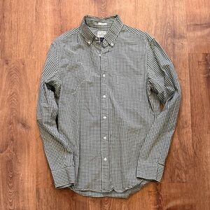 J. Crew Olive & White Gingham Button-Down Shirt - Men's Casual